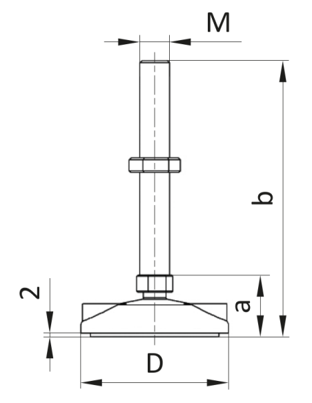 Noga przegubowa z podkładką izolującą D40 M8