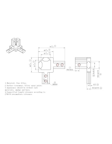 Łącznik węzłowy rowkowy 40x40/3 [8]