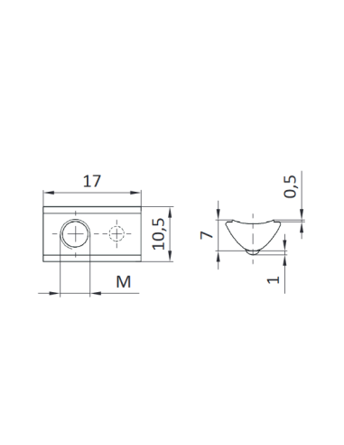 Wpust rowkowy z kulką M4 [6]