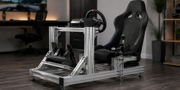 Symulator jazdy na stelażu z profili aluminiowych - stabilność, wygoda i możliwość rozbudowy