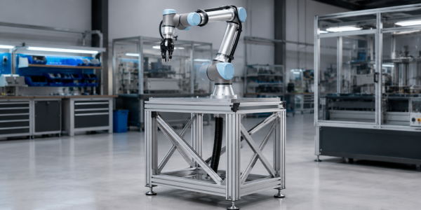 Stelaż pod ramię robota z profili aluminiowych konstrukcyjnych